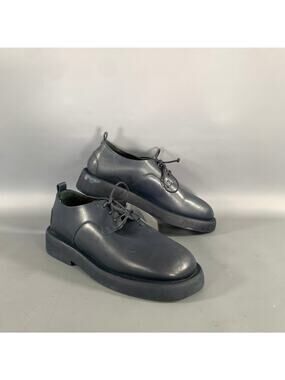 MARSELL Size 7.5 Navy Leather Derby Laces